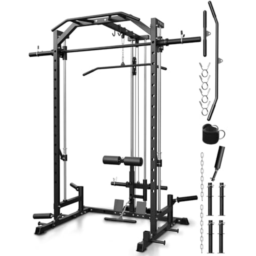 Home Gym Design - Home gym squat rack with steel