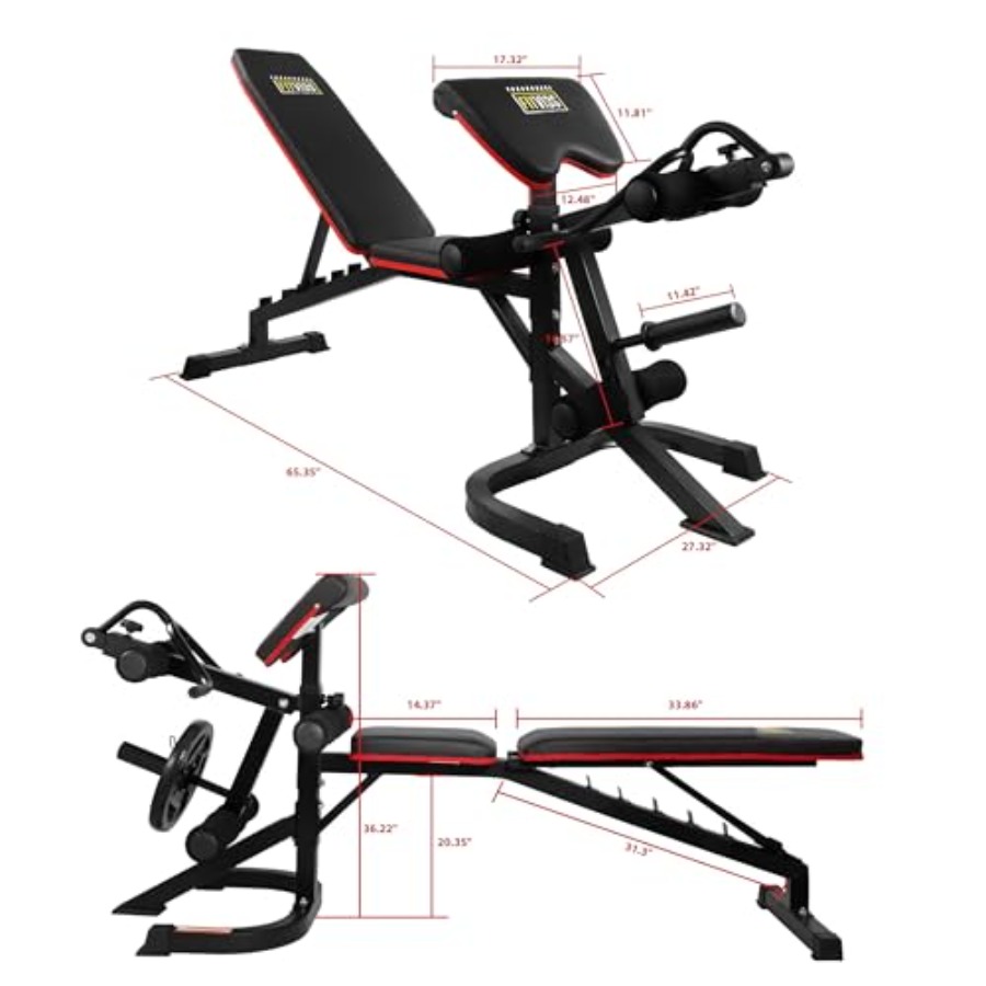 Adjustable Weight Bench, Worko - Home Gym Leg Extension recensione e prezzo