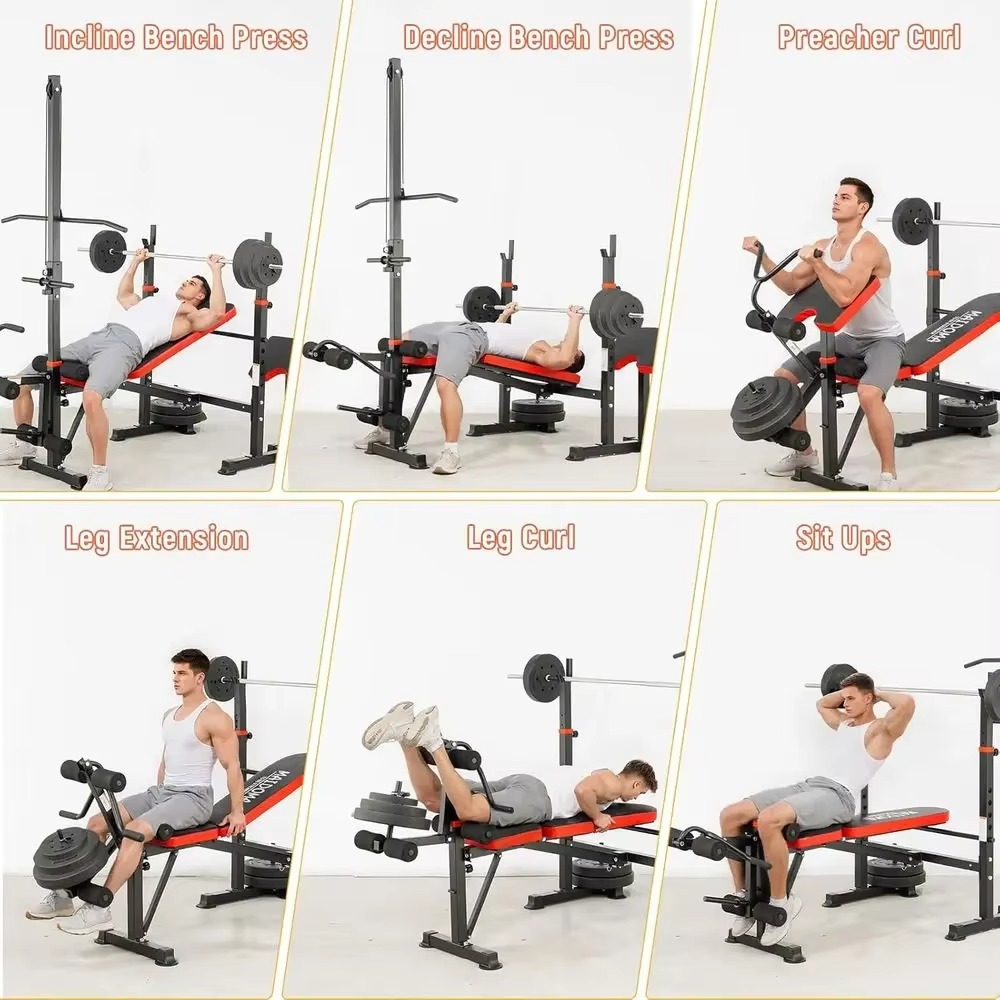8-in-1 Adjustable Weight Bench - Home Gym Leg Extension recensione e prezzo