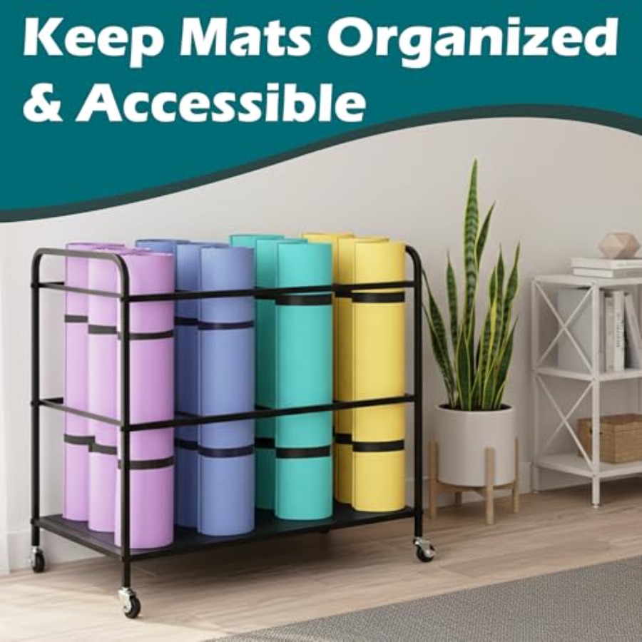 Yoga Mat Rack Storage Basket w - All In One Gym Home Equipment recensione e prezzo