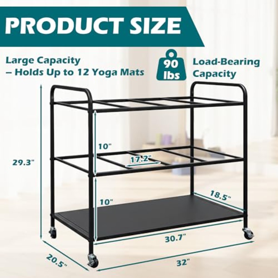 Yoga Mat Rack Storage Basket w - All In One Gym Home Equipment recensione e prezzo