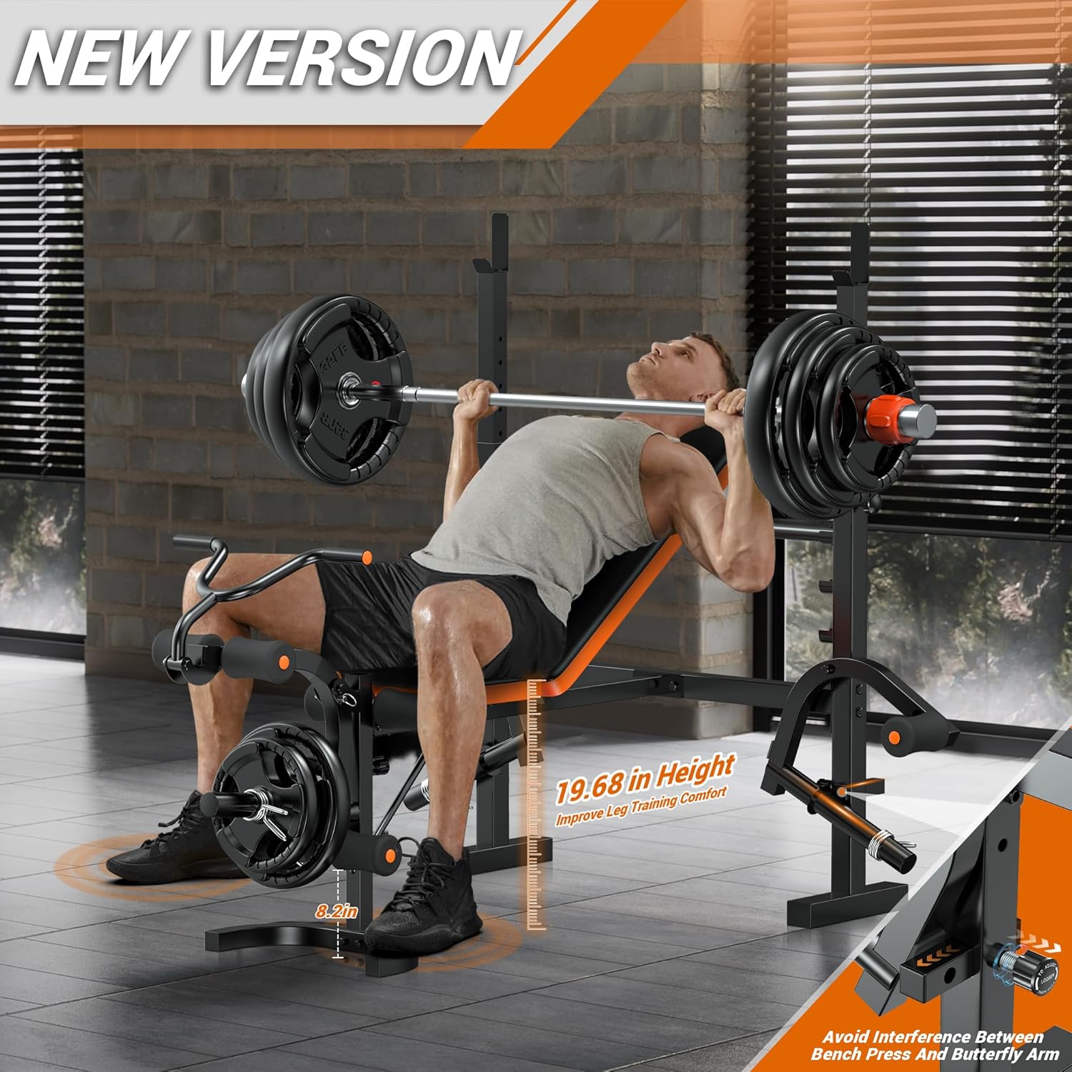 6-in-1 Weight Bench 770LBS wit - Home Gym Leg Extension recensione e prezzo