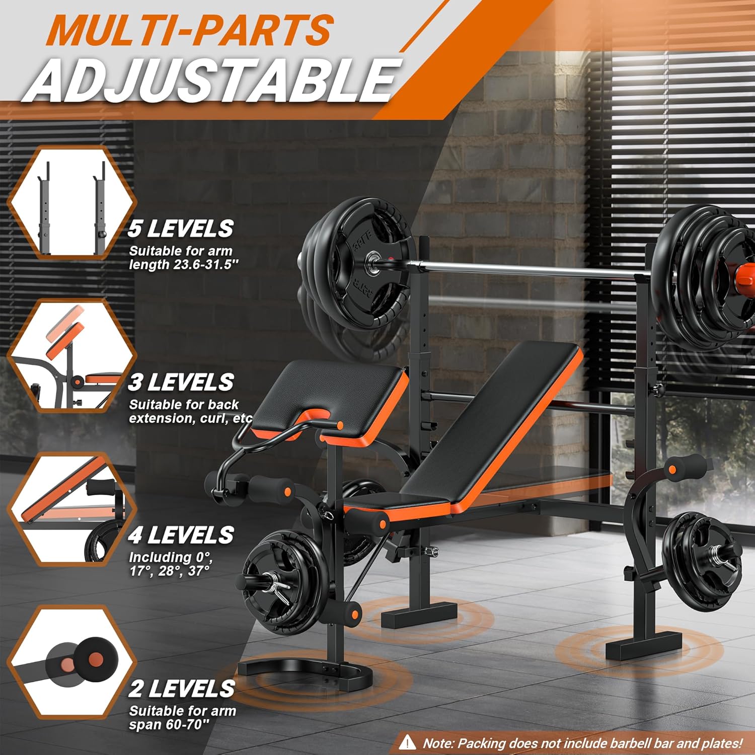 6-in-1 Weight Bench 770LBS wit - Home Gym Leg Extension recensione e prezzo