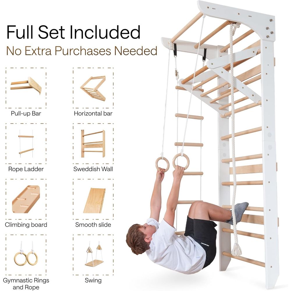 Children's Wooden Ladder Wall  - Home Gym Wall recensione e prezzo