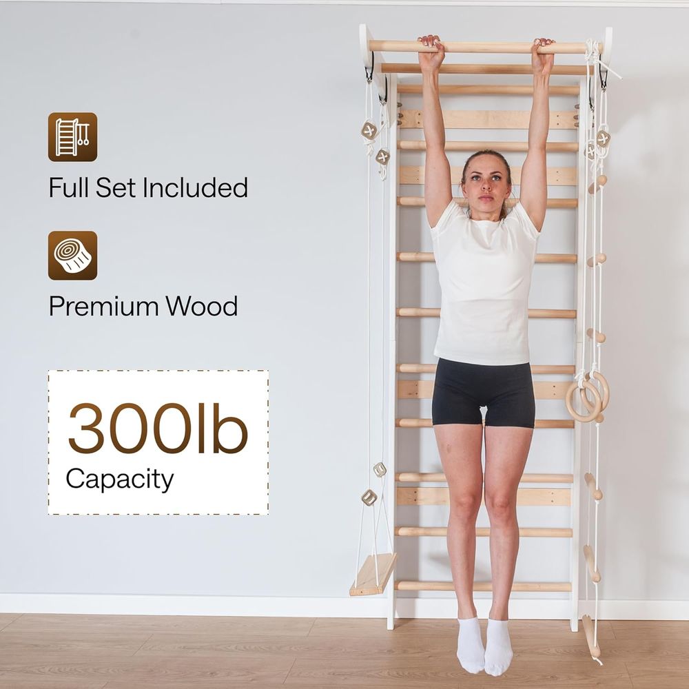 Children's Wooden Ladder Wall  - Home Gym Wall recensione e prezzo