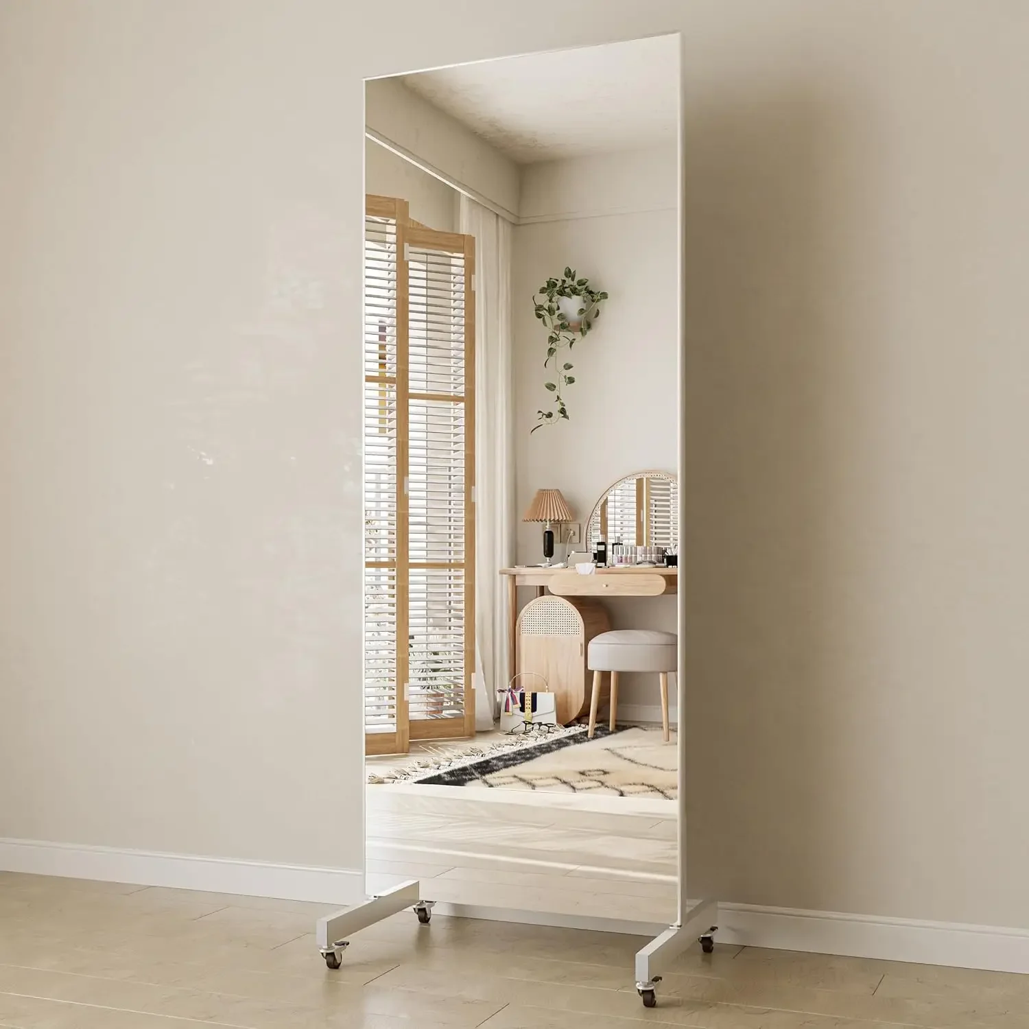 Rolling Floor Mirror With Whee - Home Gym Yoga Studio recensione e prezzo