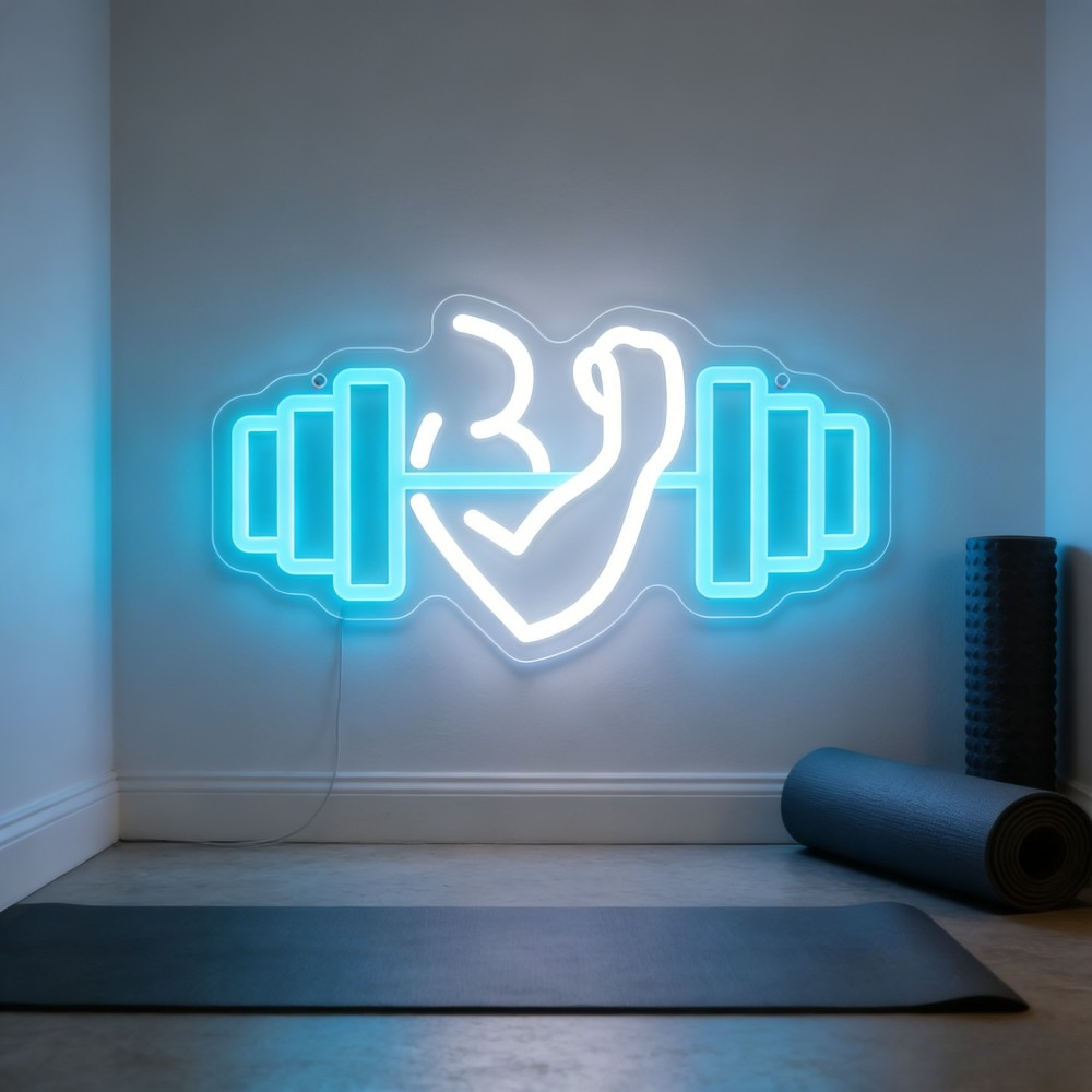 Bicep Dumbbell Neon Sign LED W - Home Gym Yoga Studio recensione e prezzo