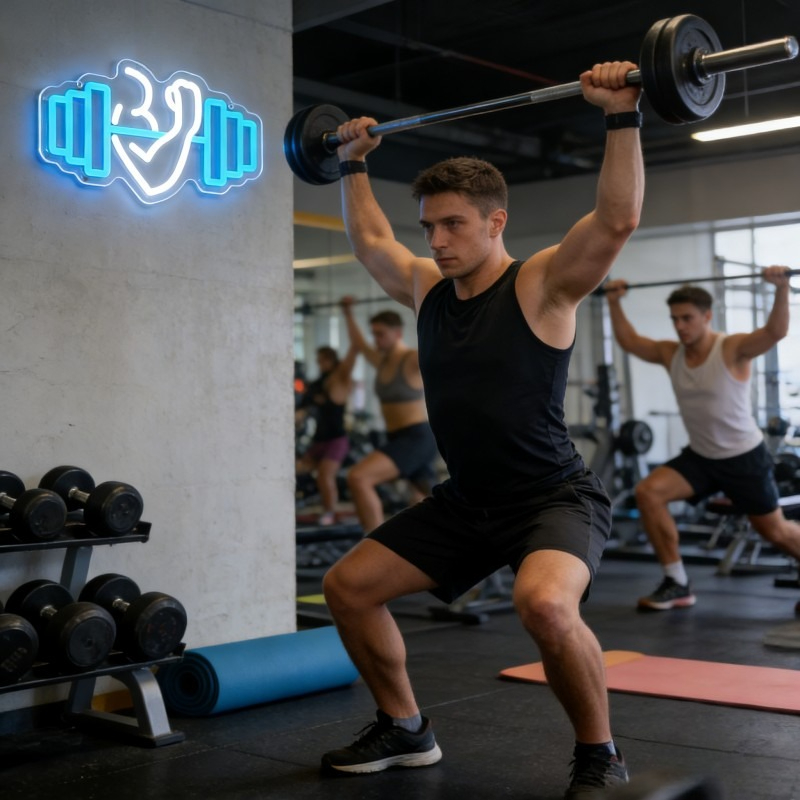 Bicep Dumbbell Neon Sign LED W - Home Gym Yoga Studio recensione e prezzo